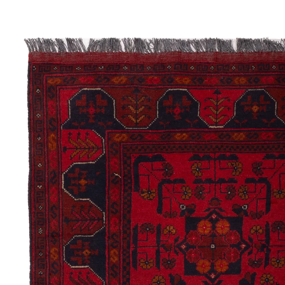 Afghan Teppich - Kunduz - 189 x 129 cm - dunkelrot