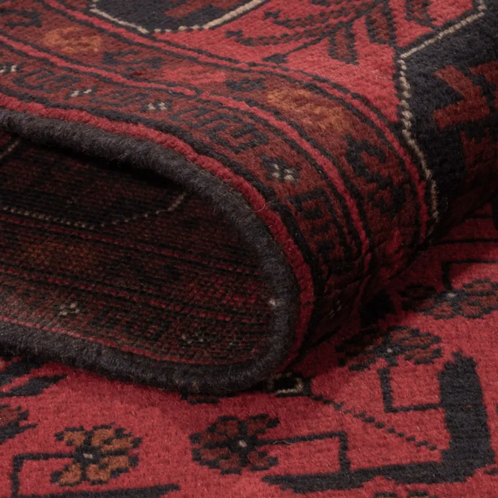 Afghan Teppich - Kunduz - 189 x 129 cm - dunkelrot