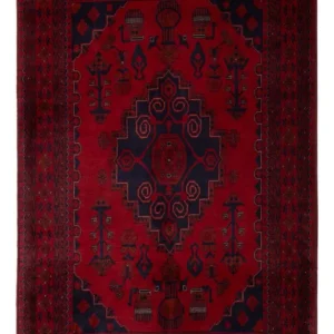 Afghan Teppich - Kunduz - 190 x 121 cm - dunkelrot