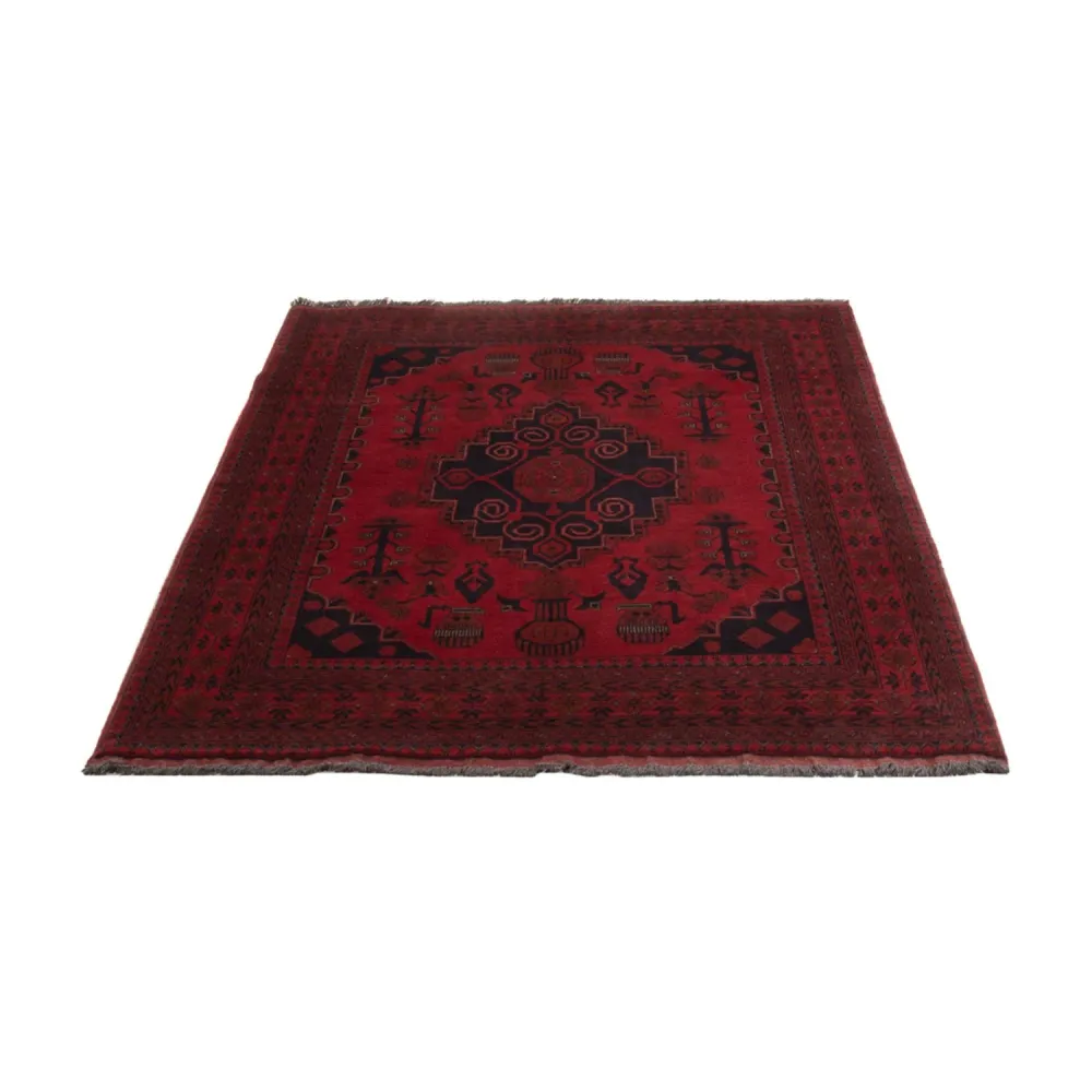 Afghan Teppich - Kunduz - 190 x 121 cm - dunkelrot