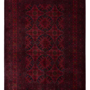 Afghan Teppich - Kunduz - 193 x 125 cm - dunkelrot