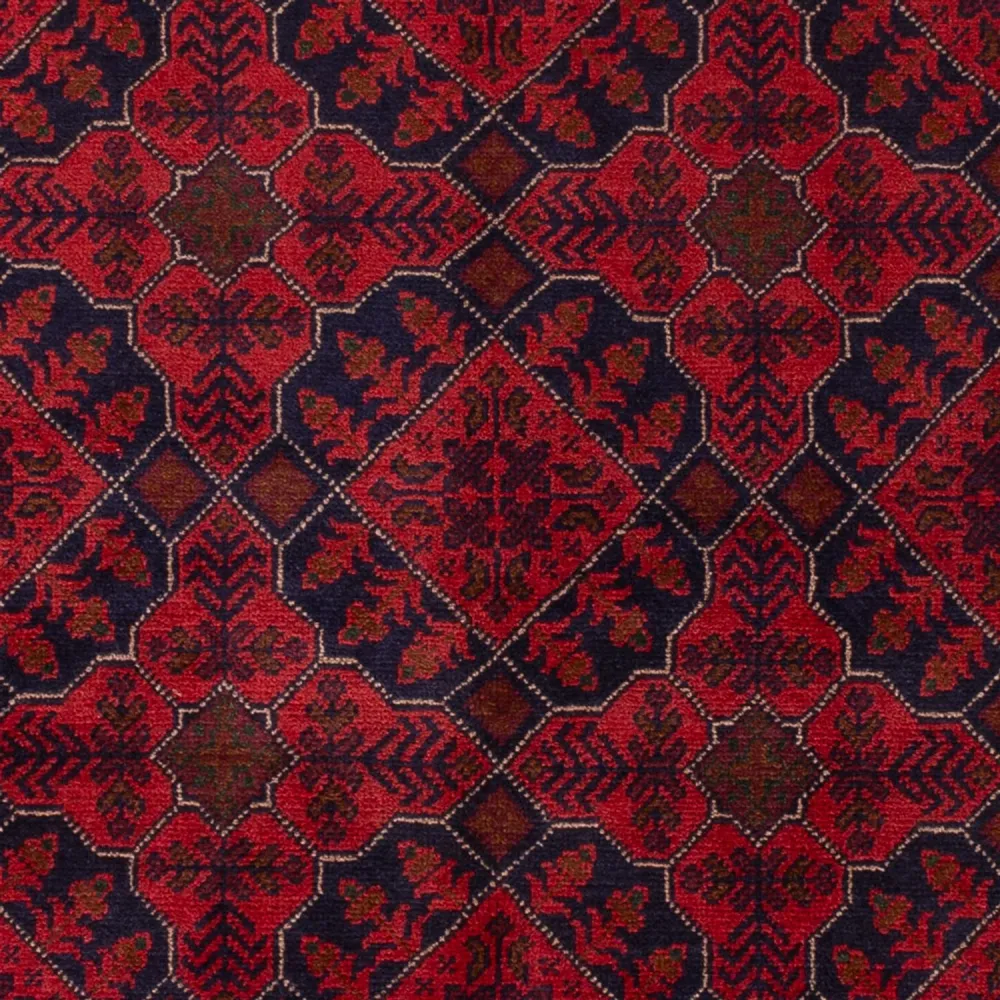 Afghan Teppich - Kunduz - 193 x 125 cm - dunkelrot