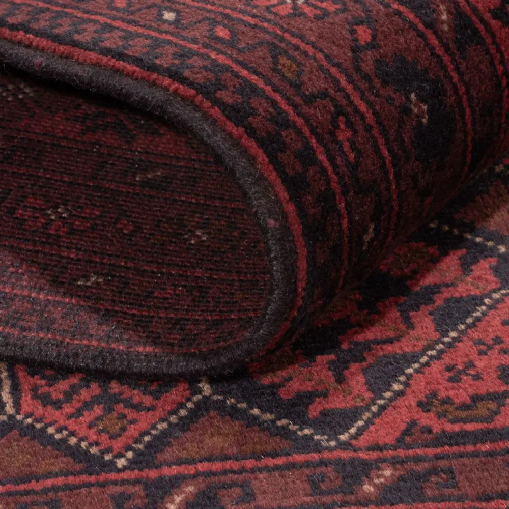 Afghan Teppich - Kunduz - 193 x 125 cm - dunkelrot