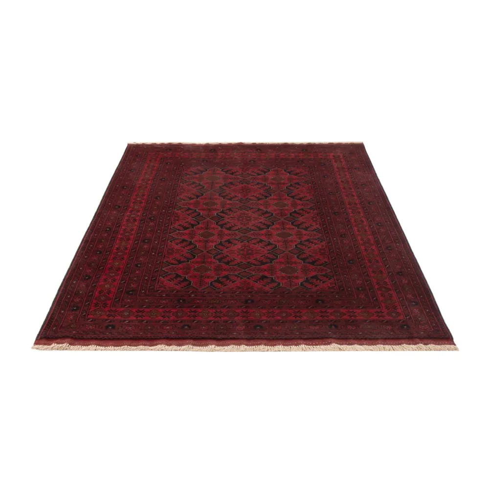 Afghan Teppich - Kunduz - 193 x 125 cm - dunkelrot