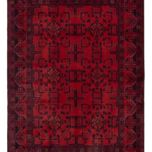 Afghan Teppich - Kunduz - 194 x 133 cm - dunkelrot