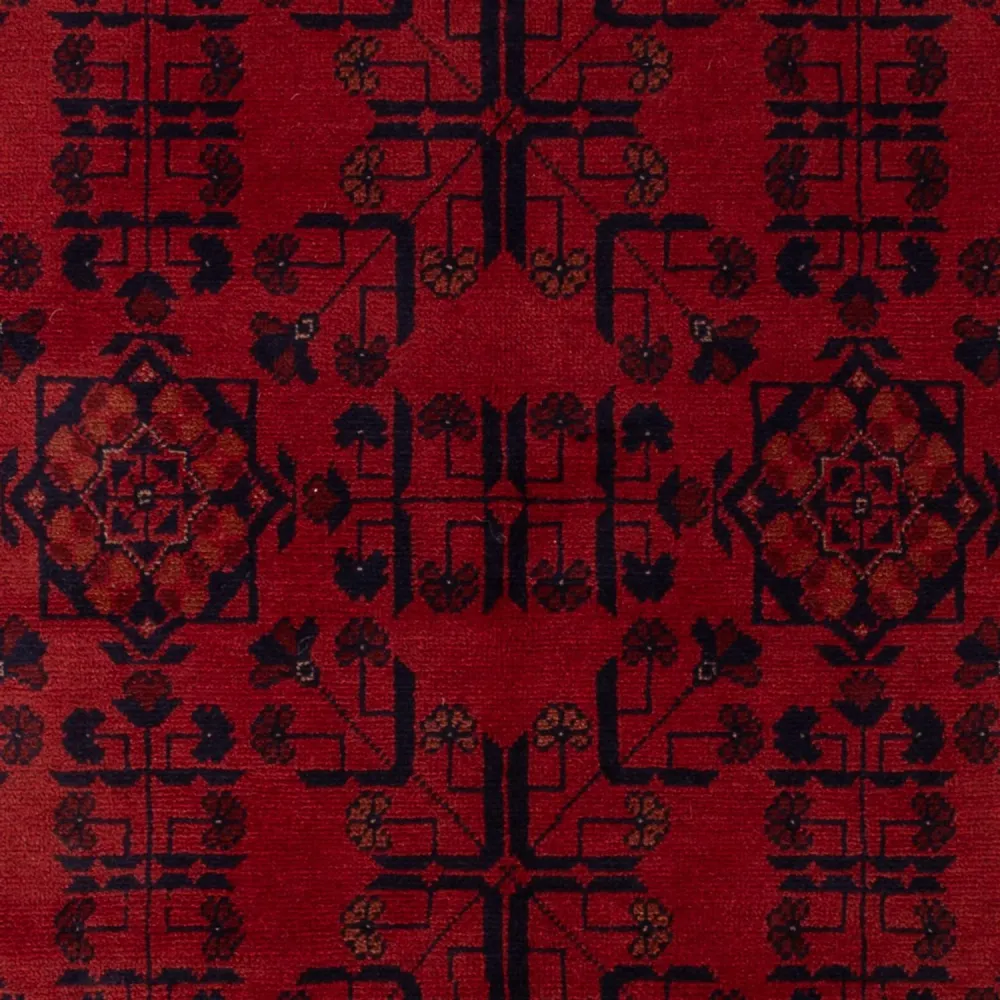 Afghan Teppich - Kunduz - 194 x 133 cm - dunkelrot