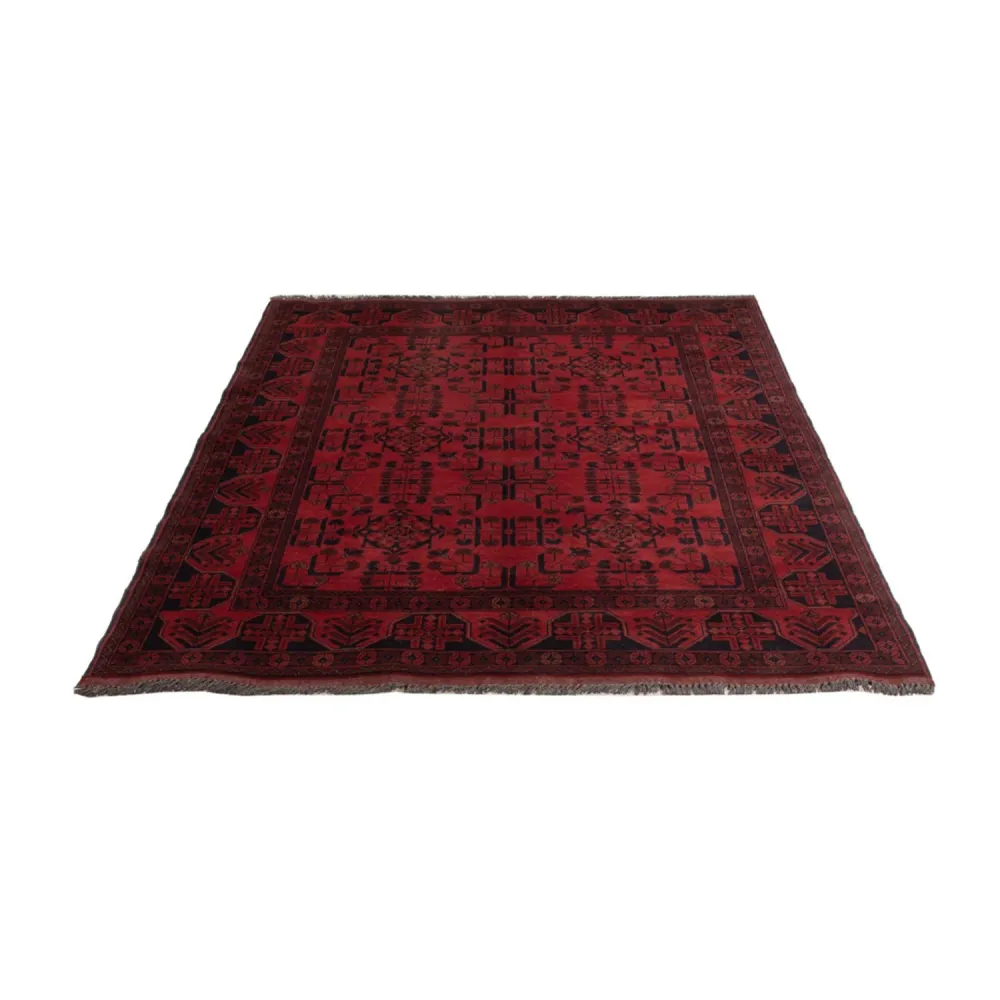 Afghan Teppich - Kunduz - 194 x 133 cm - dunkelrot