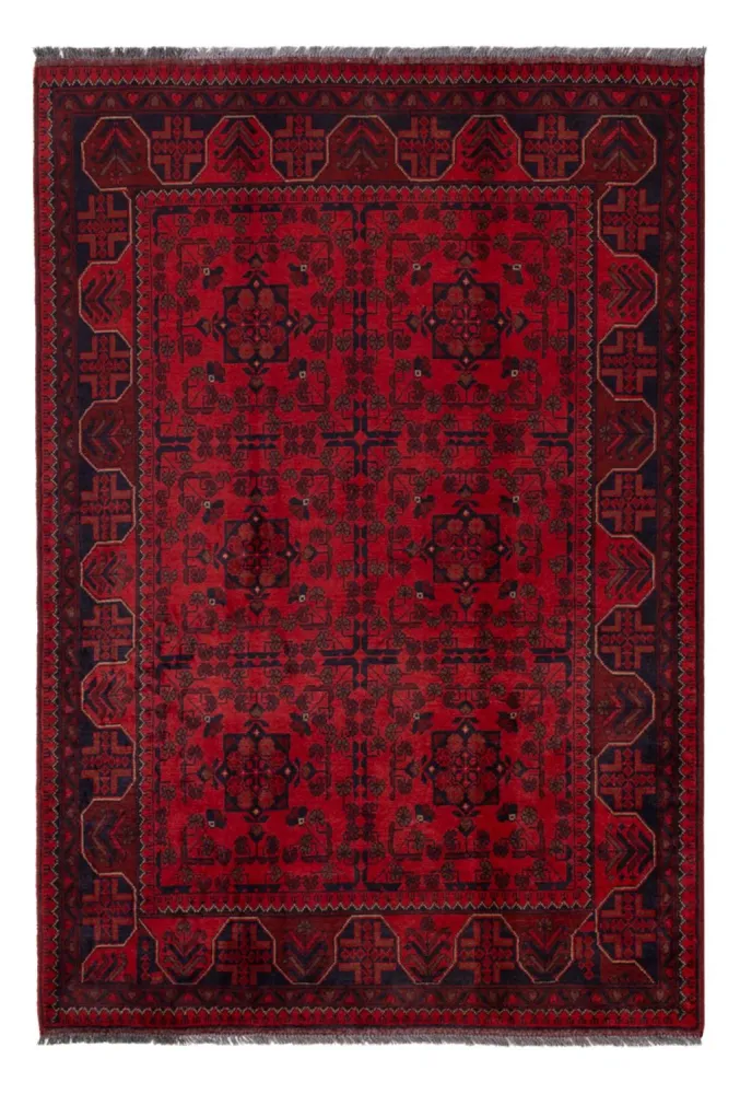 Afghan Teppich - Kunduz - 195 x 128 cm - dunkelrot
