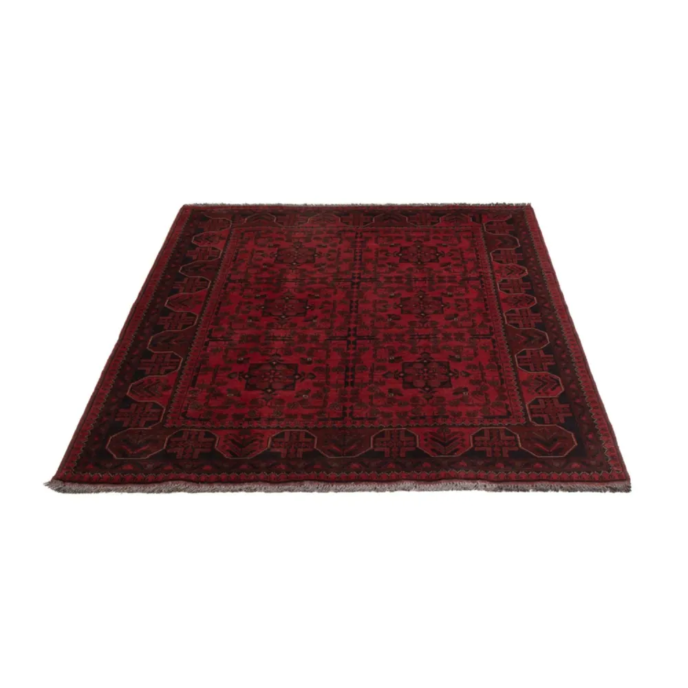 Afghan Teppich - Kunduz - 195 x 128 cm - dunkelrot