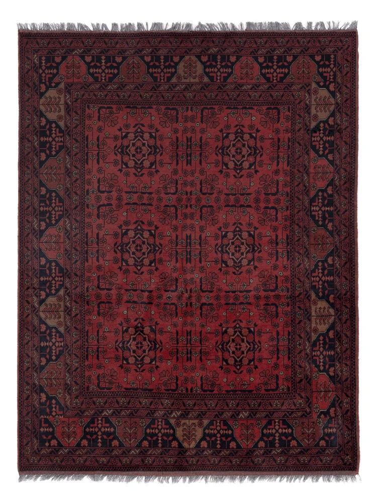 Afghan Teppich - Kunduz - 195 x 149 cm - rot