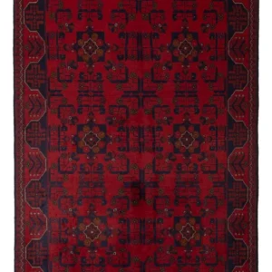 Afghan Teppich - Kunduz - 196 x 121 cm - dunkelrot