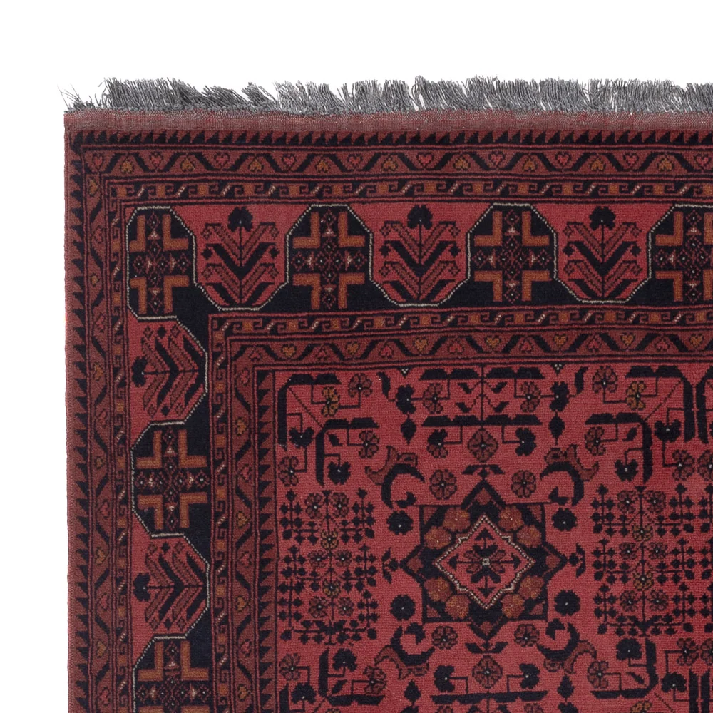 Afghan Teppich - Kunduz - 197 x 154 cm - rot