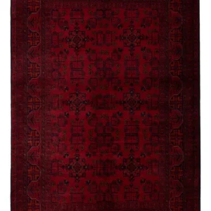 Afghan Teppich - Kunduz - 198 x 129 cm - dunkelrot