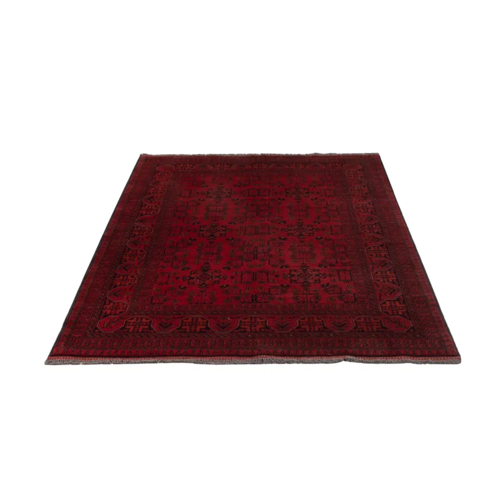 Afghan Teppich - Kunduz - 198 x 129 cm - dunkelrot