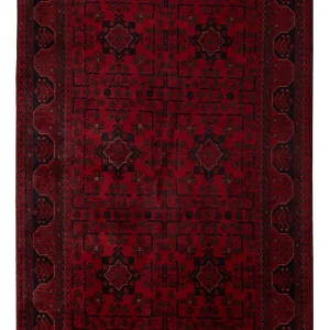 Afghan Teppich - Kunduz - 199 x 124 cm - dunkelrot