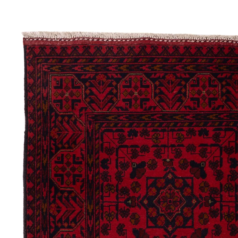 Afghan Teppich - Kunduz - 200 x 127 cm - dunkelrot