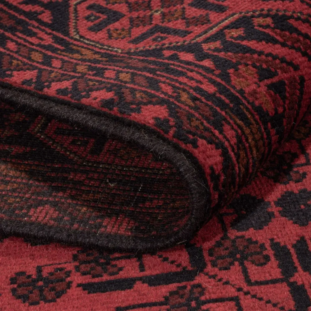 Afghan Teppich - Kunduz - 200 x 127 cm - dunkelrot