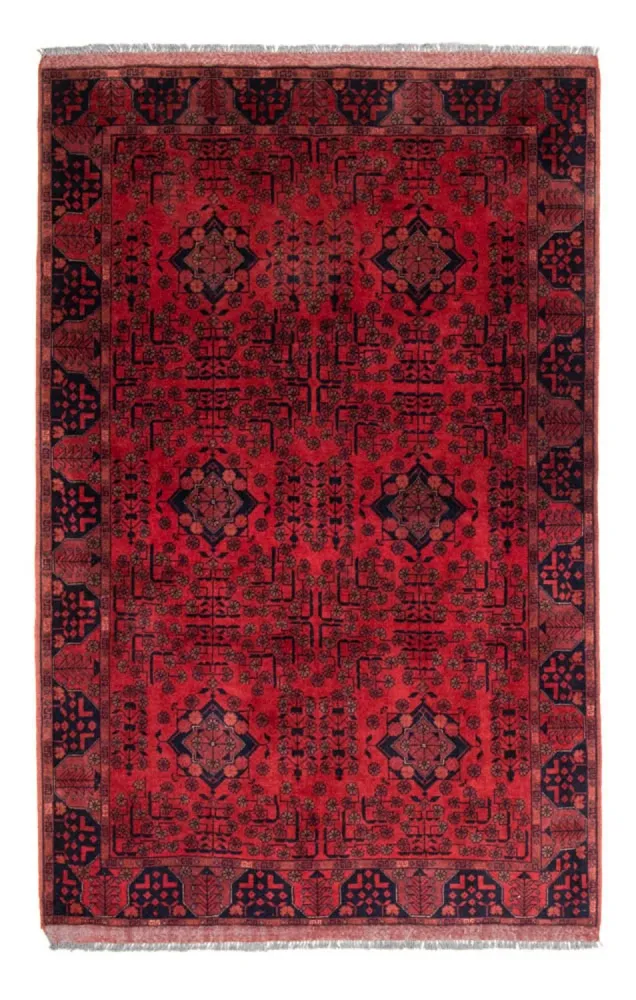 Afghan Teppich - Kunduz 200 x 130 cm - rot