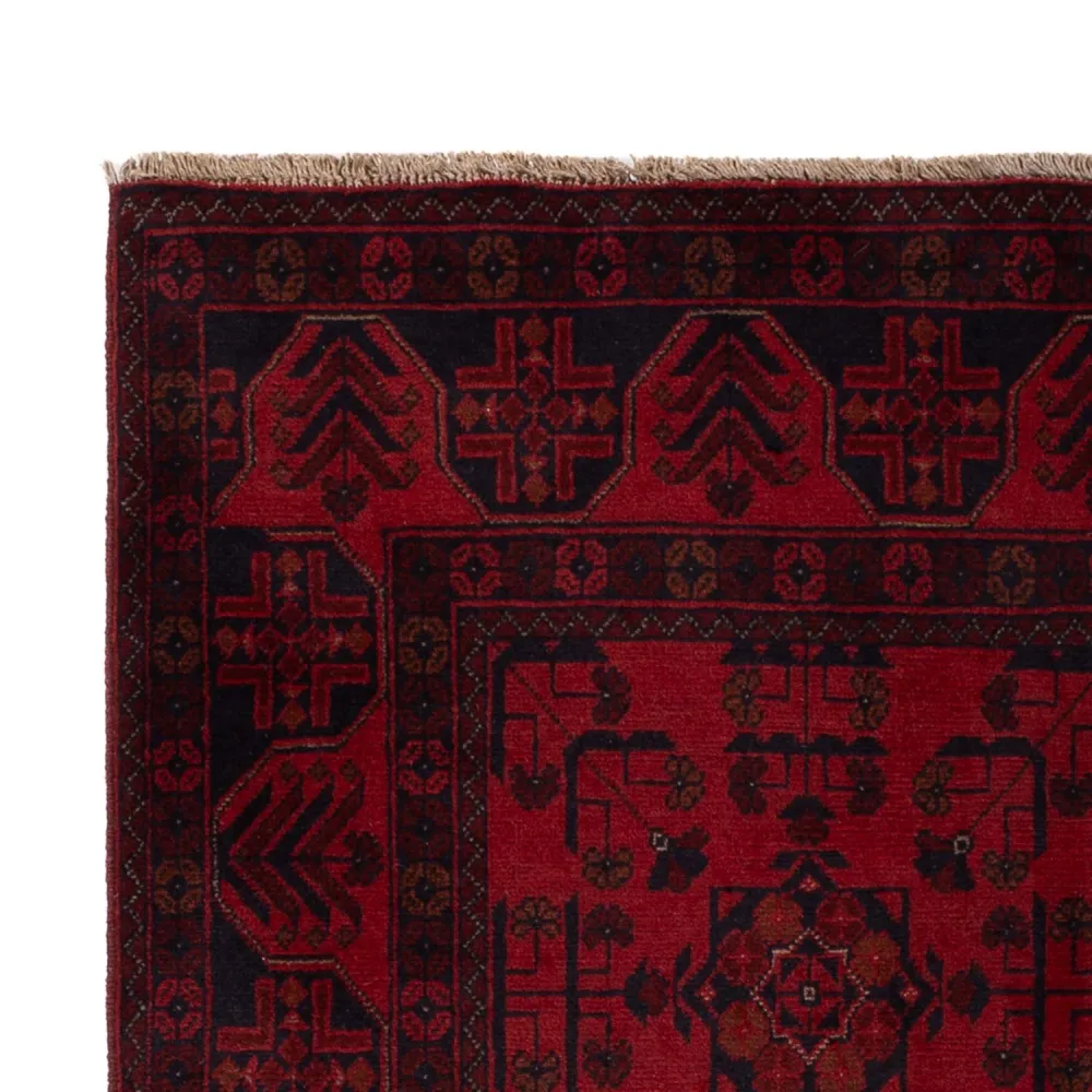 Afghan Teppich - Kunduz - 201 x 129 cm - dunkelrot