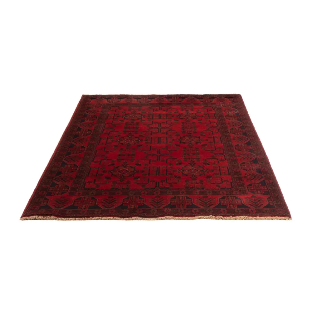 Afghan Teppich - Kunduz - 201 x 129 cm - dunkelrot