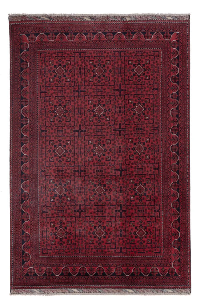 Afghan Teppich - Kunduz - 288 x 194 cm - dunkelrot