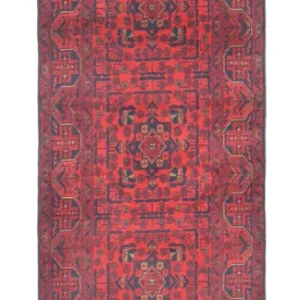 Afghan Teppich - Kunduz 290 x 80 cm - dunkelrot