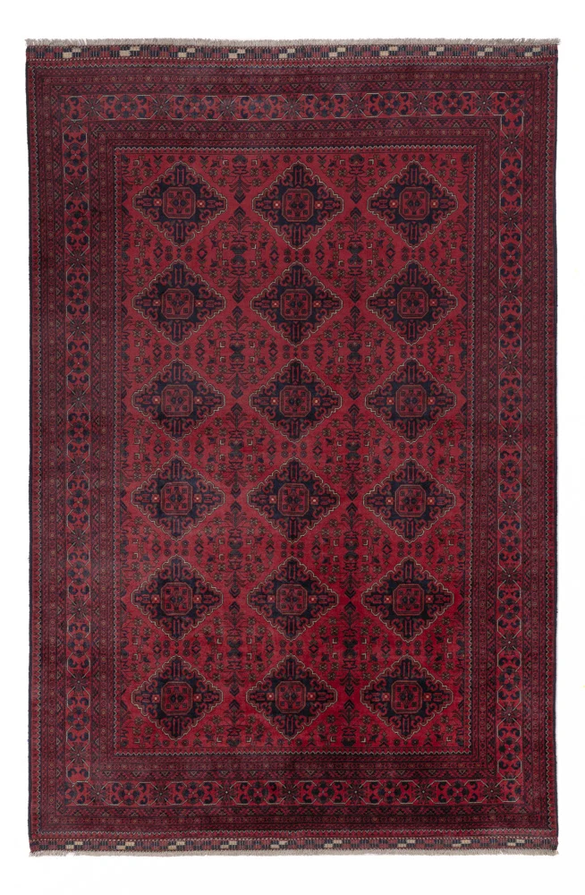 Afghan Teppich - Kunduz - 298 x 200 cm - dunkelrot