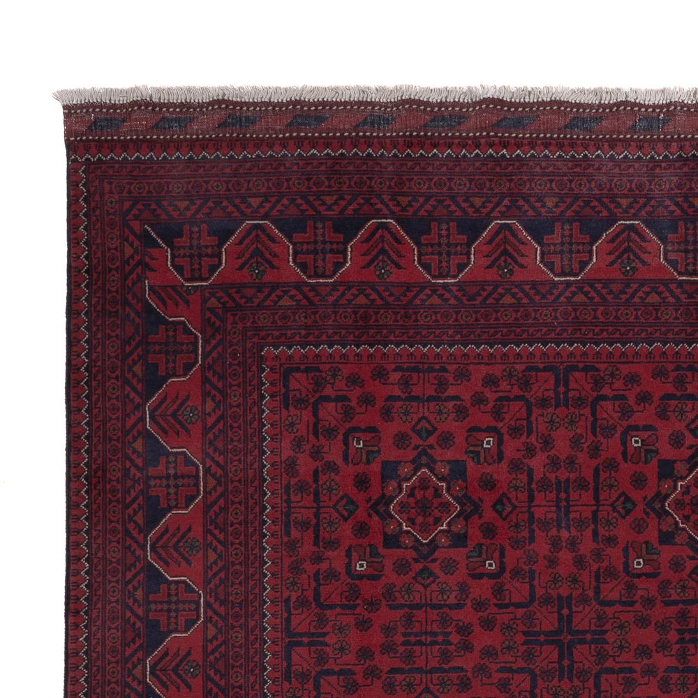 Afghan Teppich - Kunduz - 299 x 197 cm - dunkelrot