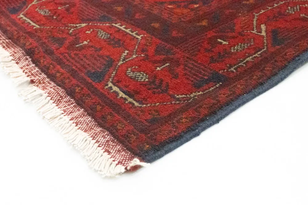 Afghan Teppich - Kunduz 299 x 86 cm - dunkelrot