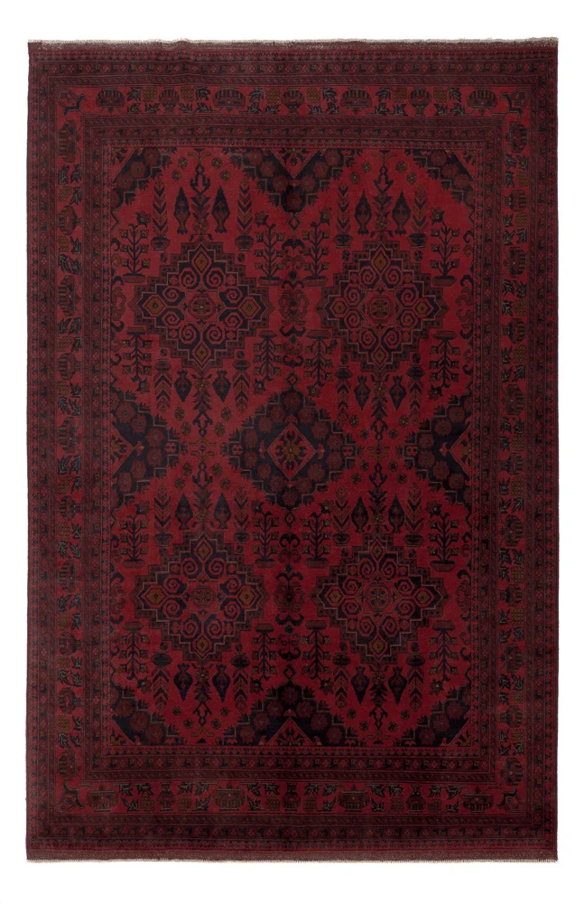 Afghan Teppich - Kunduz - 300 x 200 cm - rot