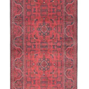 Afghan Teppich - Kunduz 302 x 78 cm - rot