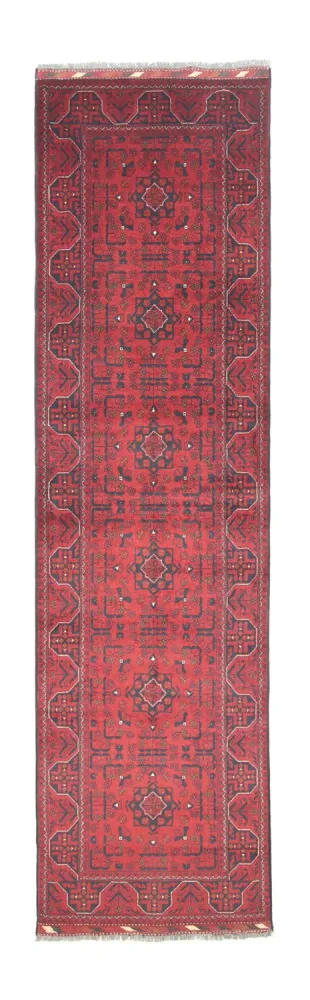 Afghan Teppich - Kunduz 302 x 78 cm - rot