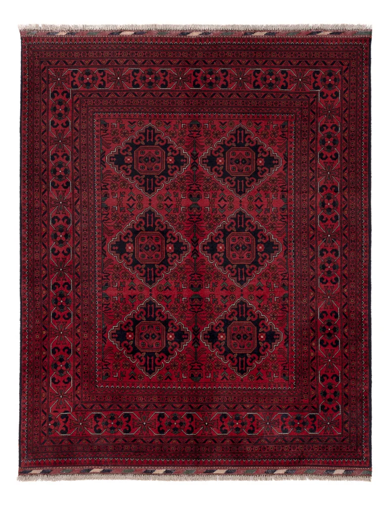 Afghan Teppich - Kunduz - Royal - 189 x 154 cm - rot