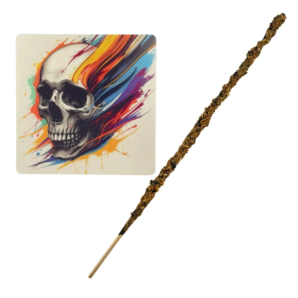 Ahnenschädel – Motiv 7 | Abstrakter Räucherstäbchenhalter aus Acryl - 10 × 10 cm