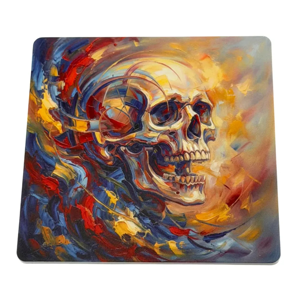Ahnenschädel – Motiv 3 | Abstrakter Räucherstäbchenhalter aus Acryl - 10 × 10 cm