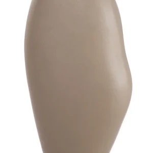 Aluminium Vase Helena - Elegante Beige Vase mit Geschwungenem Rand, Moderne Tischdekoration, 33cm Hoch