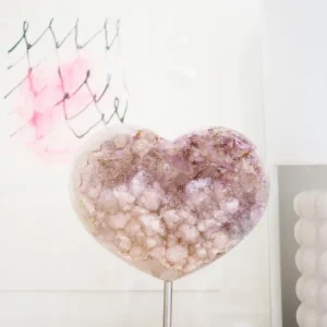 Amethyst Herz auf Halter . Ständer 18cm - aus Brasilien