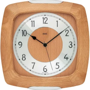 AMS Wanduhr Holz 5804/18 Buche