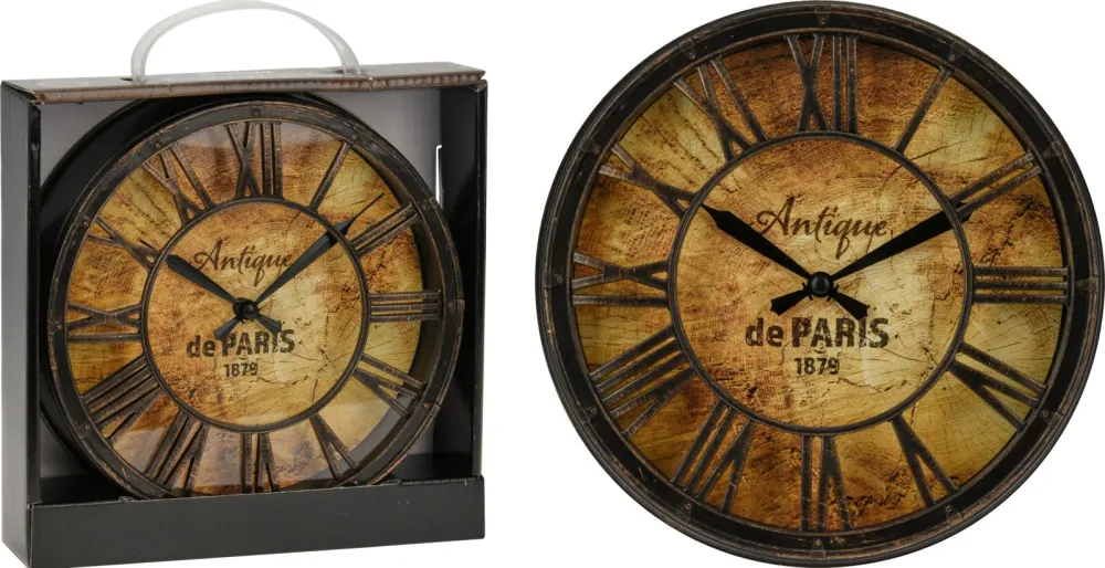 Antike Wanduhr aus Kunststoff, 20 cm