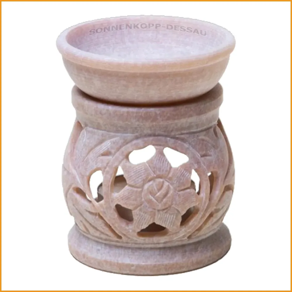 AROMALAMPE - Speckstein - DUFTLAMPE Blumen - 100% Handarbeit