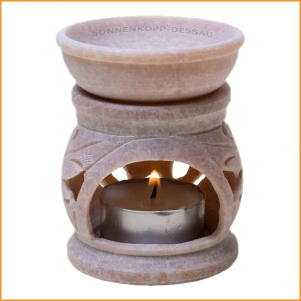 AROMALAMPE - Speckstein - DUFTLAMPE Blumen - 100% Handarbeit