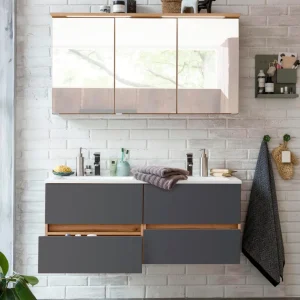 Badezimmermöbel Set – Waschtisch + Spiegelschrank (120 cm