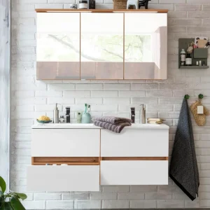 Badezimmermöbel-Set – 120cm Waschtisch & Spiegelschrank