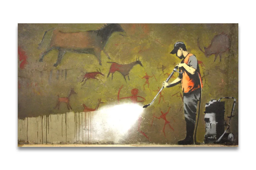 Banksy Kunstdruck - Leinwand mit Keilrahmen - Graffiti Removal