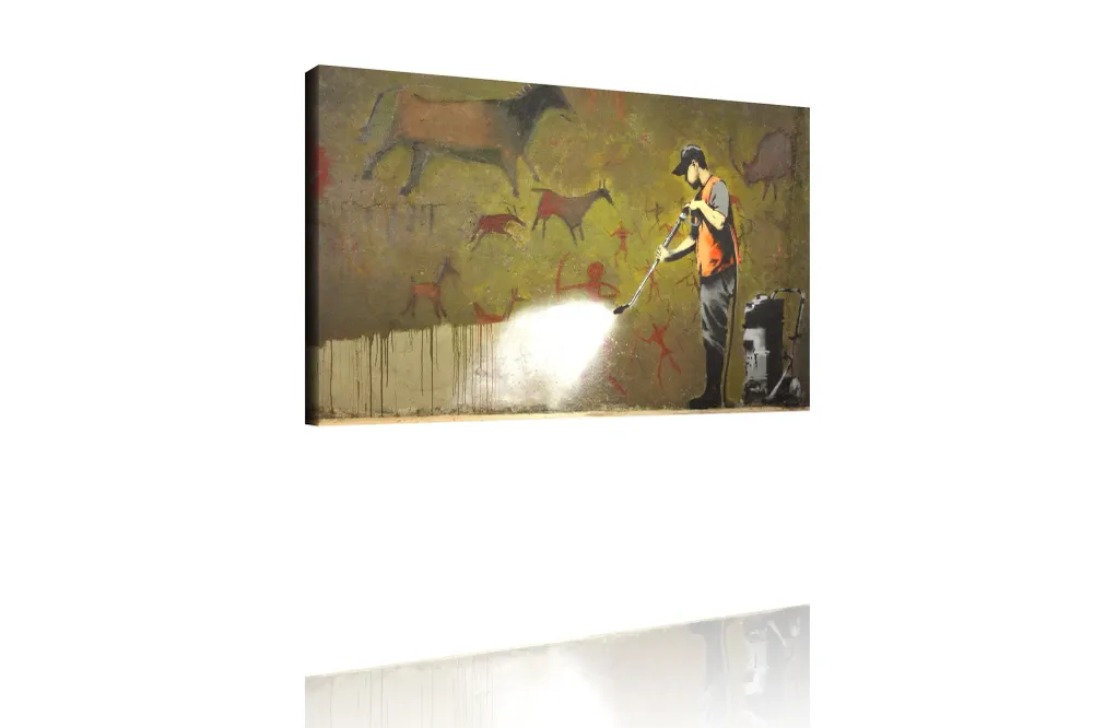 Banksy Kunstdruck - Leinwand mit Keilrahmen - Graffiti Removal