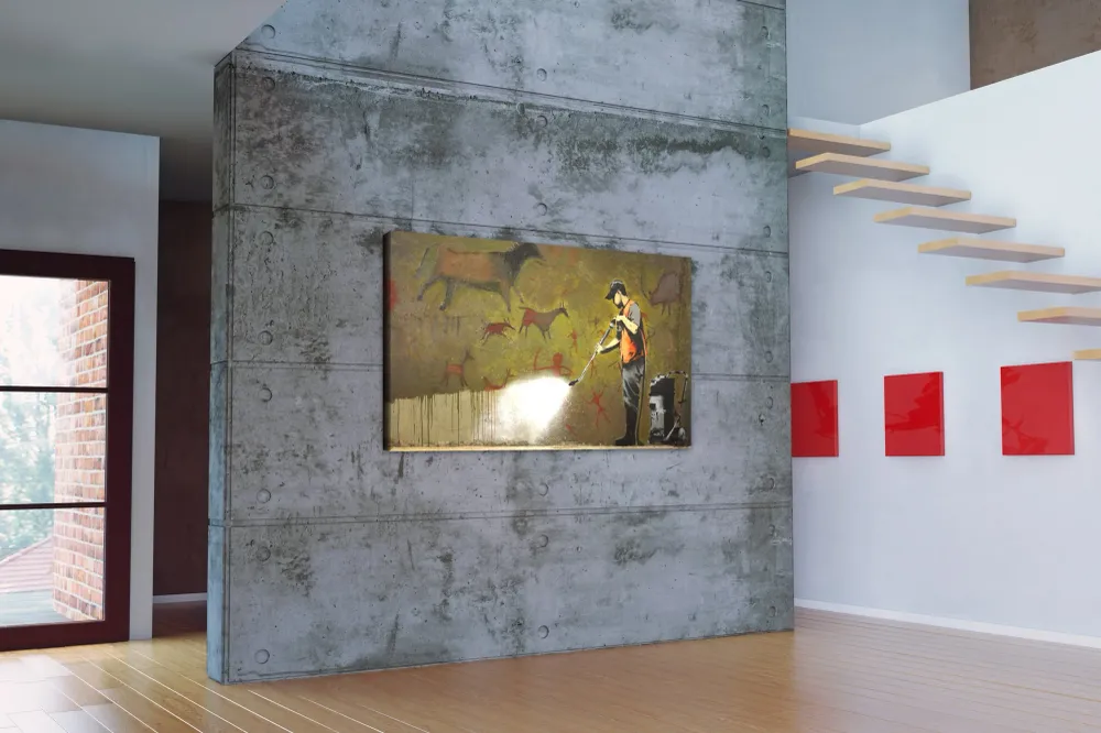Banksy Kunstdruck - Leinwand mit Keilrahmen - Graffiti Removal
