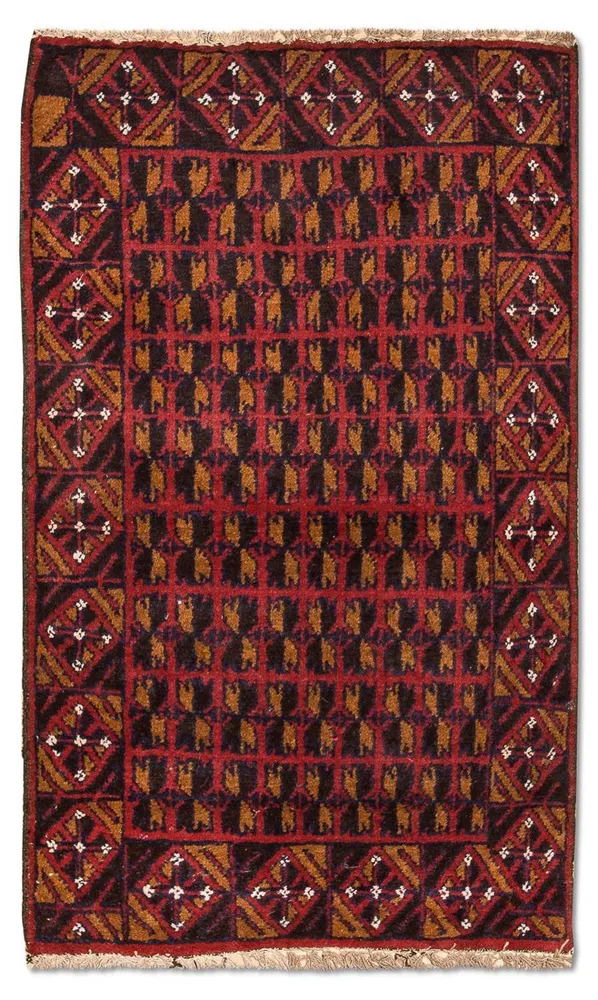 Belutsch Teppich 129 x 77 cm - rot