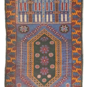 Belutsch Teppich 134 x 81 cm - blau