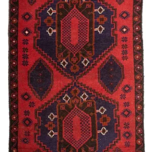 Belutsch Teppich 140 x 92 cm - dunkelrot