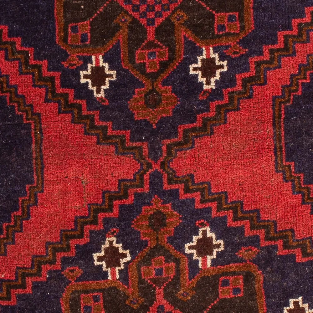 Belutsch Teppich 140 x 92 cm - dunkelrot